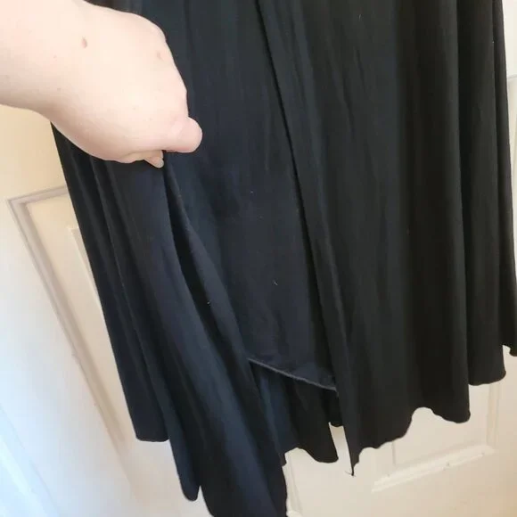 Pyramid collection 1x black sleeveless wrap style dress w asymmetrical hem/liner - Picture 4 of 8